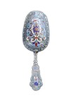 1891 Imperial Russian Silver Enamel Cloisonne Caddy Spoon Gustav Klingert