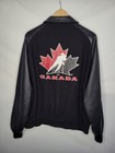 Nike Team Canada Hockey Wool Leather Jacket Men s Size Xxl Black Olympics