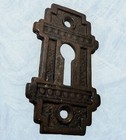 Ornate Antique Cast Iron Keyhole Lock Cover Escutcheon Victorian Eastlake E