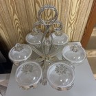 Silver Metal Chocolate nuts condoment Display Stand Revolving Wedding Anniversay