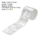 4pcs Chiffon Ribbon  1 x5 Yard Silk Ribbon  Champagne Glitter Fabric Ribbon