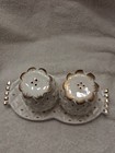 Rare Vintage Lefton Porcelain Salt   Pepper Set With Tray
