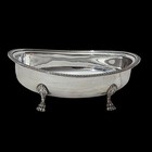 Four Legged 800 Silver Oval Bowl Vintage European With Animal Legs   Decoration