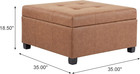Stylish Brown Faux Leather Storage Ottoman   Toy Box Coffee Table