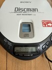 Sony Discman D-171 Portable Cd Player Tested Working White Gray Koss Headphones