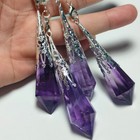 1pc Natural Amethyst Crystal Quartz Dowsing Pendulum Pendant Reiki Healing