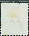 Trinidad 1869 Sc 56 Victoria Dull Lake 5sh Mint Hinge Mark Og Perf 12   Vf