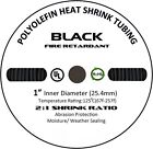 1  100 Ft  100  Feet Black 25mm Polyolefin 2 1 Heat Shrink Tubing Tube Cable Us