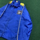 Vintage Michelin Tires Jacket Mens L Blue 70s Swingster Racing Patch Coat Usa