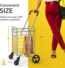 Foldable Utility Shopping Cart 360   Swivel Wheels Grocery Laundry Lightweight