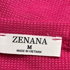 Zenana Top Womens Medium Pink Waffle Knit T-shirt Long Sleeve Round Neck Solid