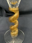 Union Street Glass Gold Spiral Stem Crackled Goblets glasses  Lot Of 2   9    Tall