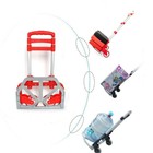 Portable Aluminum Luggage Cart Folding Dolly - 170lbs Load  Bungee Strap Red