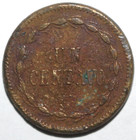 Dominican Republic Centavo Coin 1877 Km  3 Brass One Un 1