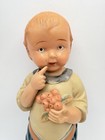 Rare Antique 12    Celluloid Boy Doll W gooseberries- German Figure