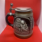 Vintage Authentic German          Beer Stein With Metal Lid     