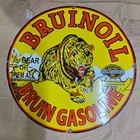 Bruinoil Gasoline Porcelain Enamel Sign 29 X 29 Inches