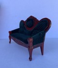 Vintage Concord Miniatures 1 12 Dollhouse Victorian Sofa Green Velvet Wood