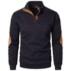 Autumn Winter Men   s Stand Collar Long Sleeve Casual Knitted Pullover Sweater Top