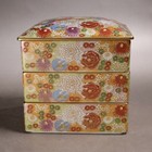 Vintage Japanese Kutani Porcelain Lunch Boxes Thousand Flowers Ceremonial Bento