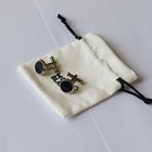 Montblanc Meisterst  ck Round Stainless Steel Cufflinks blue mb112906 no Box