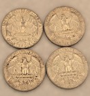4x 90  Silver Washington Quarters 1955 1959 1961 1962-d Lot