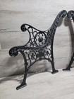 Vintage Antique Pair Of Cast Iron Park Garden Bench Ends Ornate Victorian Black