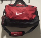 Nike Gym Bag White Logo Red Black Duffel Breathable