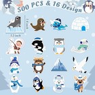 Beyumi Winter Polar Animal Sticker - 1000pcs Stickers In 2 Blue 