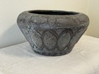 Vintage Antique Persian Safavid Carved Tin Over Copper Bowl Vase Ornate Large