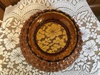Vintage L  E  Smith Amber Diamond Quilted Lamp Shade