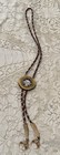 Benevelent Protective Elks Leather Bolo Tie Bpoe Gold Tone Double Sided Antler