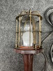 Vintage Mcgill American Industrial Brass Caged Trouble Lamp Light - Works