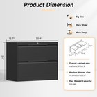 2 Drawer Lateral File Cabinet Lockable Storage Cabiner For Legal Letter A4 Files