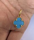 Vintage Sleeping Beauty Turquoise 18k Gold Charm Pendant  Turquoise Gold Charm