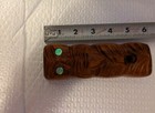 Vintage Carved Wooden Tiki Statue New Zealand Maori Paua Shell