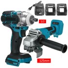 18v Tools Combo Kit 1 2  Impact Wrench 125mm Angle Grinder 2 Battery Fits Makita