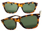 Classy Elegant Vintage Retro Hardcore Biker Sunglasses Tortoise Frame Green Lens