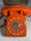Stromberg-carlson Orange Rotary Dial Telephone Vtg Collectible W  Box