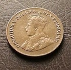 1923 Canada 1 Cent  a1  King George V Canadian Penny Copper Coin Small Cent