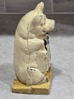 Vintage The Wise Pig 1930 s Hubley Cast Iron Pig Coin Bank Thrifty All Original