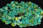Center Drilled Sea Beach Glass 50 Pcs Lots Small Green Lime Aqua Jewelry Use