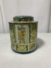 Vintage Daher Multi Color Floral Tin Container Lid Made In England Flower Tea