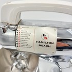 1960 s Chrome   White W  Red Accent  Hamilton Beach Standing Mixer works Great