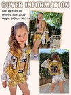 Lolanta Girls Sequin Dance Costume  4pcs Sparkle Hip Hop Jazz Outfits Gold 6-7