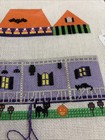 Handpainted Needlepoint Canvas Halloween House 3d Beads Jol Ghosts Bats Candy Hp