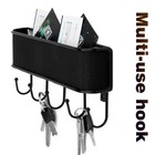 Wall Mount Key Mail Rack 5 Hook Holder Entryway Letter Storage Hanger Organizer