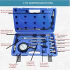 11 Pcs Cylinder Compression Tester Gas Engine Gauge Kit Tool Auto Car Motorcycle