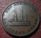 1843 New Brunswick One Penny Token In Vg-fine Condition  nb-2a 