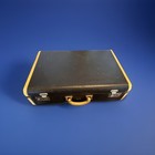 Vintage 1930s 1940s Black Fiberboard Suitcase Initials A c  Travel Trunk 21x13x7